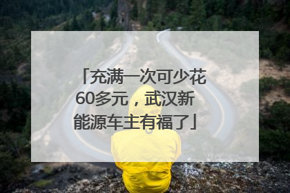 充满一次可少花60多元，武汉新能源车主有福了