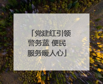 党建红引领警务蓝 便民服务暖人心