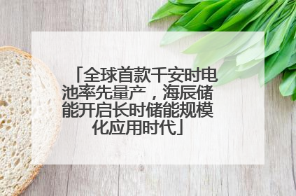全球首款千安时电池率先量产，海辰储能开启长时储能规模化应用时代