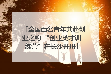全国百名青年共赴创业之约 “创业英才训练营”在长沙开班