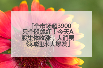 全市场超3900只个股飘红！今天A股集体收涨，大消费领域迎来大爆发