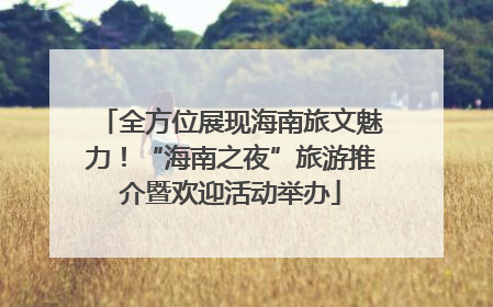 全方位展现海南旅文魅力！“海南之夜”旅游推介暨欢迎活动举办