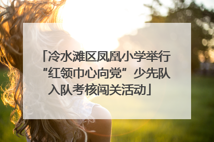 冷水滩区凤凰小学举行“红领巾心向党”少先队入队考核闯关活动