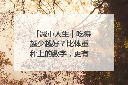 减重人生｜吃得越少越好？比体重秤上的数字，更有意义的是什么？
