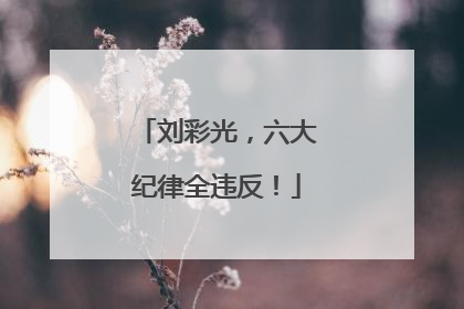 刘彩光，六大纪律全违反！