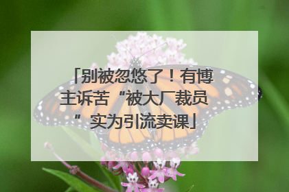 别被忽悠了！有博主诉苦“被大厂裁员”实为引流卖课