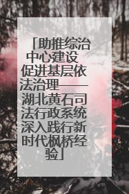 助推综治中心建设 促进基层依法治理——湖北黄石司法行政系统深入践行新时代枫桥经验