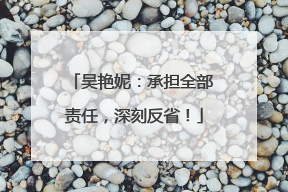 吴艳妮：承担全部责任，深刻反省！