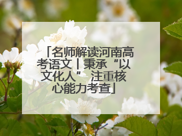 名师解读河南高考语文丨秉承“以文化人” 注重核心能力考查
