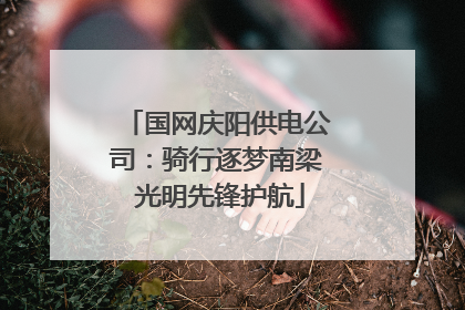 国网庆阳供电公司：骑行逐梦南梁 光明先锋护航