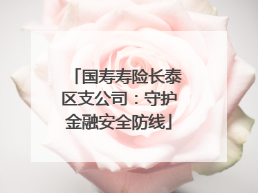 国寿寿险长泰区支公司：守护金融安全防线