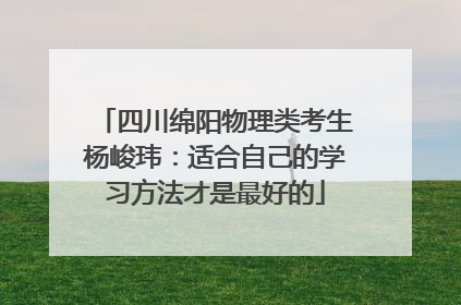 四川绵阳物理类考生杨峻玮：适合自己的学习方法才是最好的