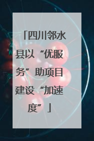 四川邻水县以“优服务”助项目建设“加速度”