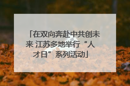 在双向奔赴中共创未来 江苏多地举行“人才日”系列活动