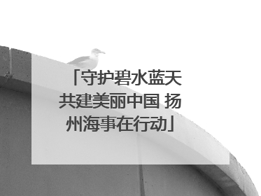 守护碧水蓝天 共建美丽中国 扬州海事在行动