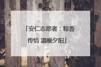 安仁志愿者：粽香传情 温暖夕阳