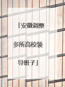 安徽调整多所高校领导班子