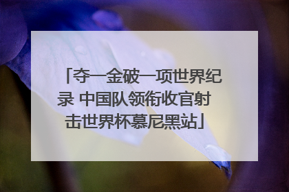 夺一金破一项世界纪录 中国队领衔收官射击世界杯慕尼黑站