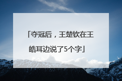 夺冠后，王楚钦在王皓耳边说了5个字