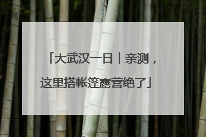 大武汉一日丨亲测，这里搭帐篷露营绝了