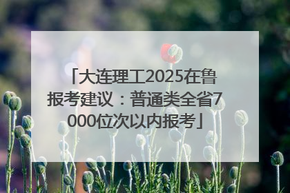 大连理工2025在鲁报考建议：普通类全省7000位次以内报考