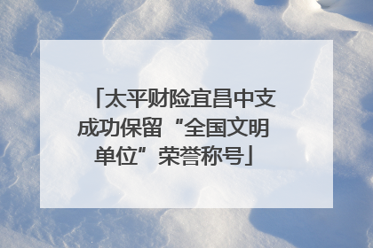 太平财险宜昌中支成功保留“全国文明单位”荣誉称号