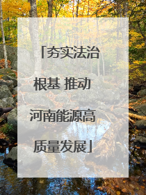 夯实法治根基 推动河南能源高质量发展