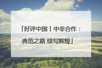 好评中国丨中非合作：典范之路 续写辉煌