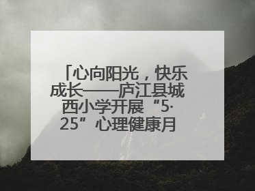 心向阳光,快乐成长——庐江县城西小学开展“5·25”心理健康月系列活动