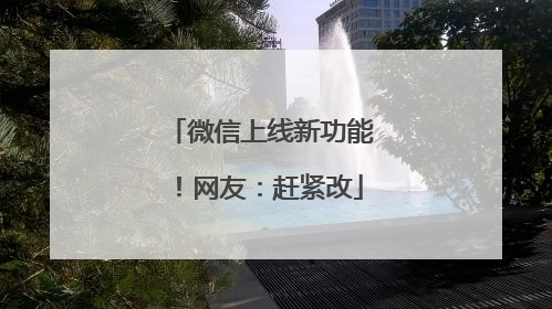 微信上线新功能！网友：赶紧改