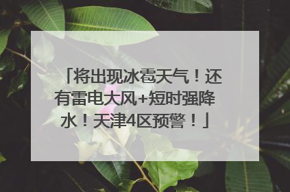 将出现冰雹天气！还有雷电大风+短时强降水！天津4区预警！