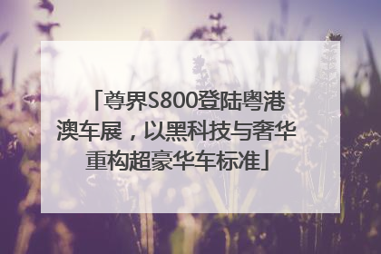 尊界S800登陆粤港澳车展，以黑科技与奢华重构超豪华车标准