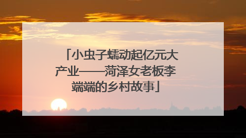 小虫子蠕动起亿元大产业——菏泽女老板李端端的乡村故事