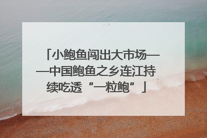 小鲍鱼闯出大市场——中国鲍鱼之乡连江持续吃透“一粒鲍”