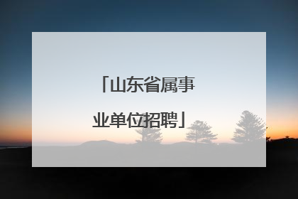 山东省属事业单位招聘