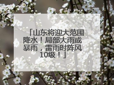 山东将迎大范围降水！局部大雨或暴雨，雷雨时阵风10级！