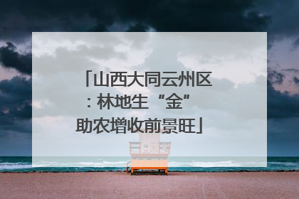 山西大同云州区：林地生“金” 助农增收前景旺