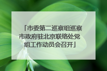 市委第二巡察组巡察市政府驻北京联络处党组工作动员会召开