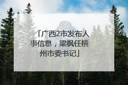 广西2市发布人事信息，梁枫任横州市委书记