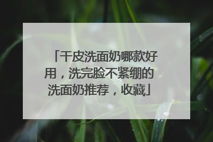 干皮洗面奶哪款好用，洗完脸不紧绷的洗面奶推荐，收藏