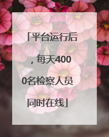 平台运行后，每天4000名检察人员同时在线