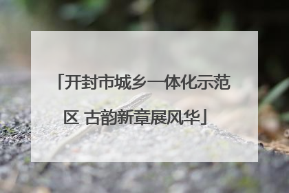 开封市城乡一体化示范区 古韵新章展风华