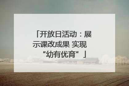 开放日活动：展示课改成果 实现“幼有优育”
