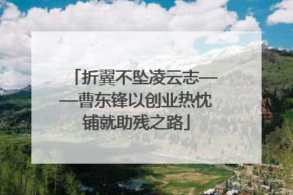 折翼不坠凌云志——曹东锋以创业热忱铺就助残之路