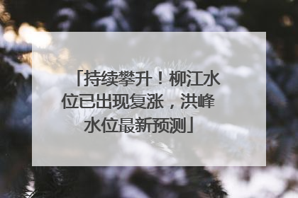 持续攀升！柳江水位已出现复涨，洪峰水位最新预测