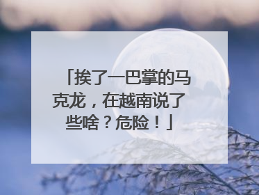 挨了一巴掌的马克龙，在越南说了些啥？危险！