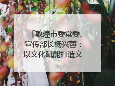 敦煌市委常委、宣传部长杨兴蓉：以文化赋能打造文旅增效新引擎｜第七届全国县域旅游研究成果发布系列活动