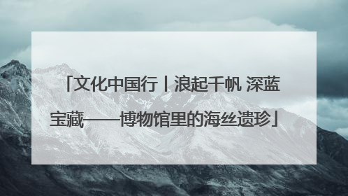 文化中国行丨浪起千帆 深蓝宝藏——博物馆里的海丝遗珍