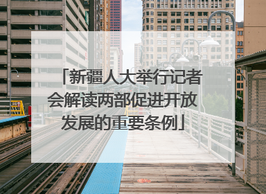 新疆人大举行记者会解读两部促进开放发展的重要条例