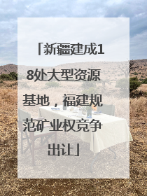 新疆建成18处大型资源基地，福建规范矿业权竞争出让